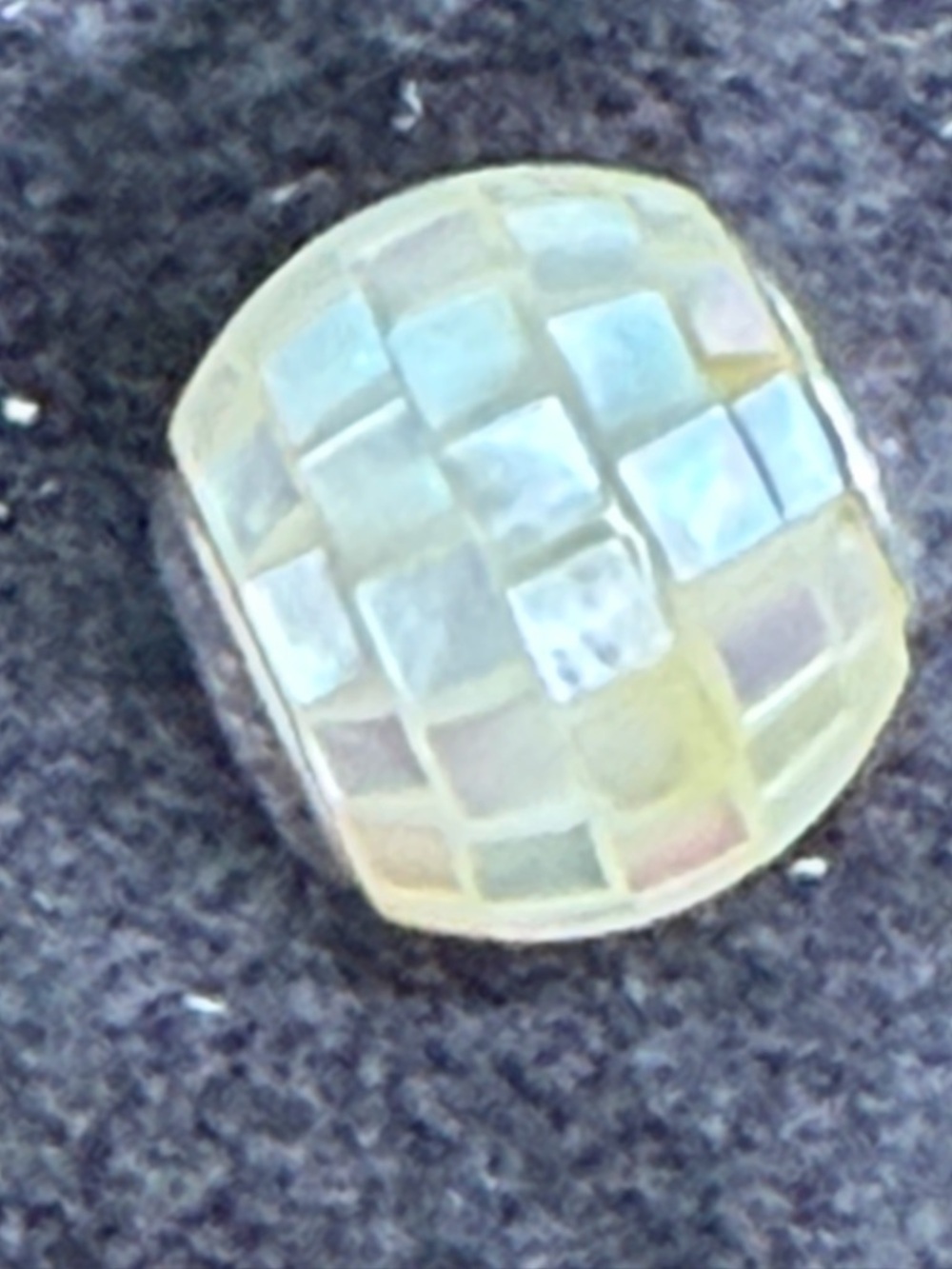 RETIRED Pandora Essence “Generosity” Mother of Pearl Round charm.